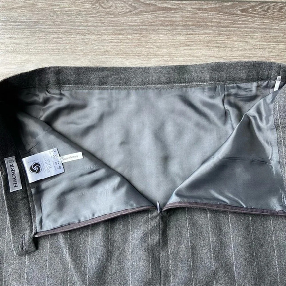 Hauber Wool Blend Made in Germany Striped Pencil Career Skirt - Picture 5 of 7